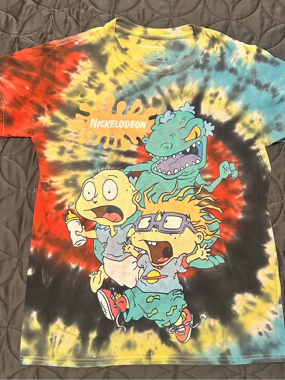 Nickelodeon Multicolor Tie-Dye Rugrats Tee - Red, Yellow, Blue, Black